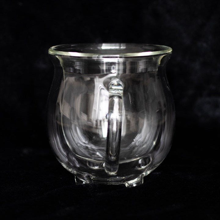 Durchsichtiger, doppelwandiger Glastasse in Kesselform