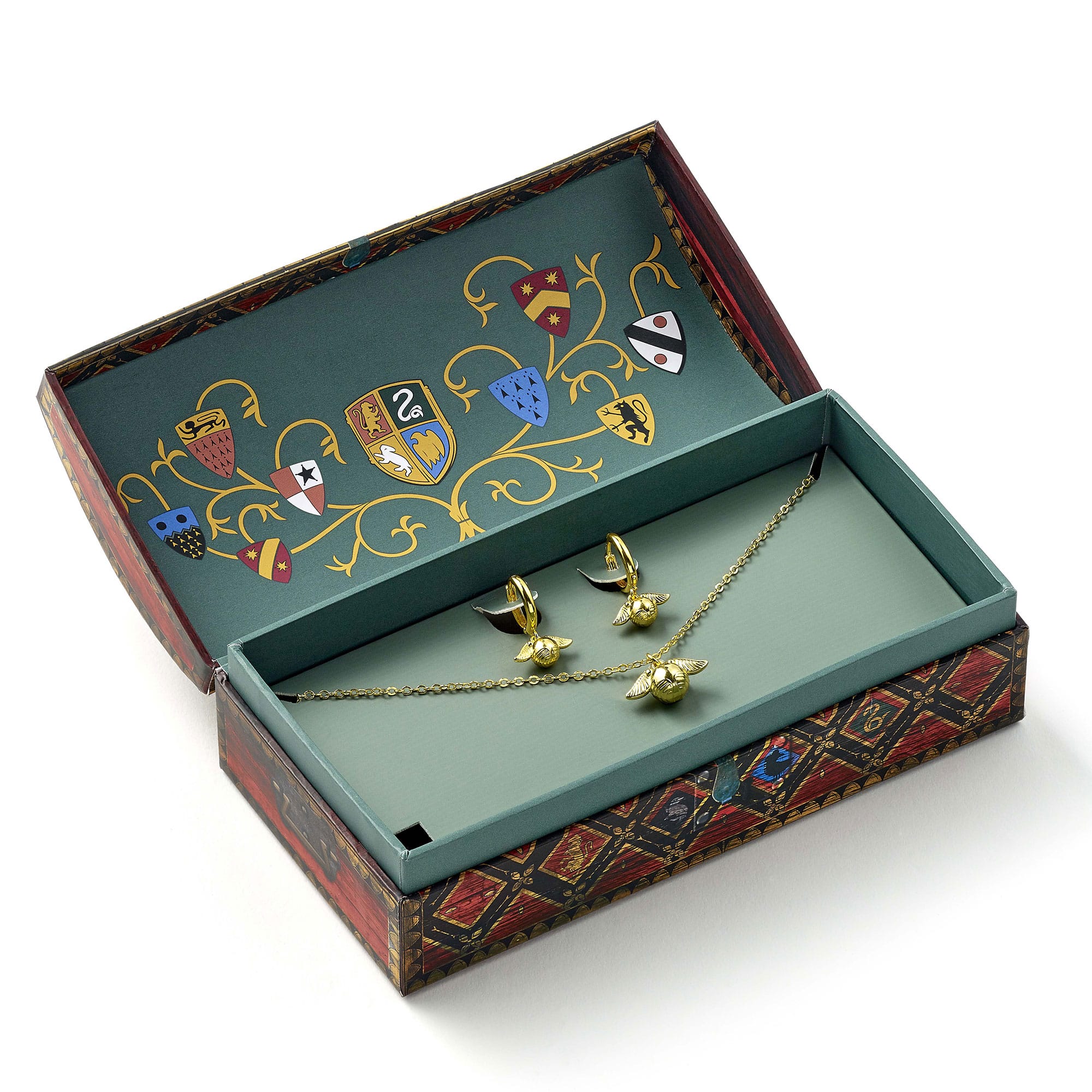 Harry Potter: Quidditch Golden Snitch Halskette und Ohrringe Geschenkset (Goldfarben)