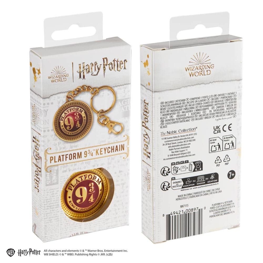 Harry Potter Platform 9 3/4 Metall Schlüsselanhänger Gold/Rot